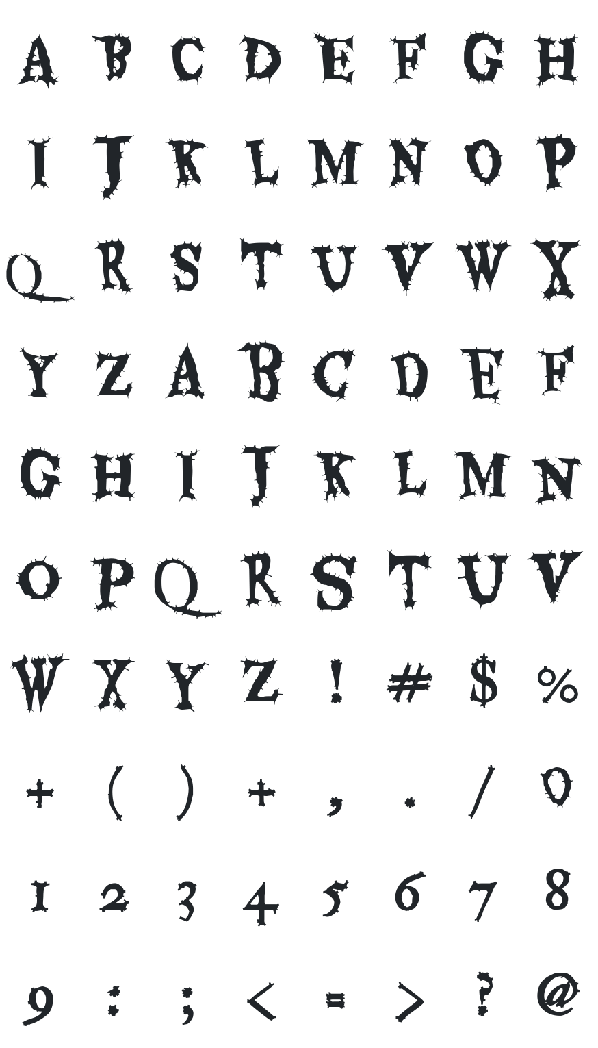 Eater Font Glyph Map